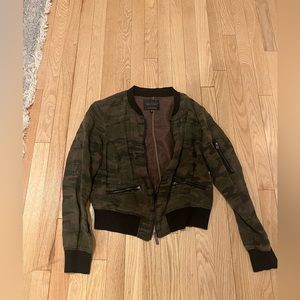 Green camo bomber jacket